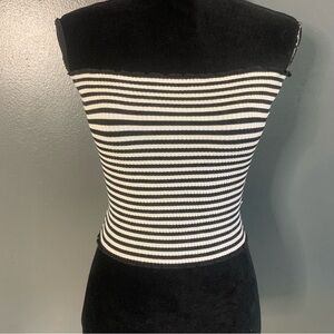 Love Tree Black and White Striped Bodysuit